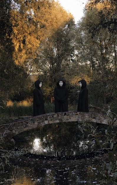 The Secret Brotherhood gathers in a dark part of the castle